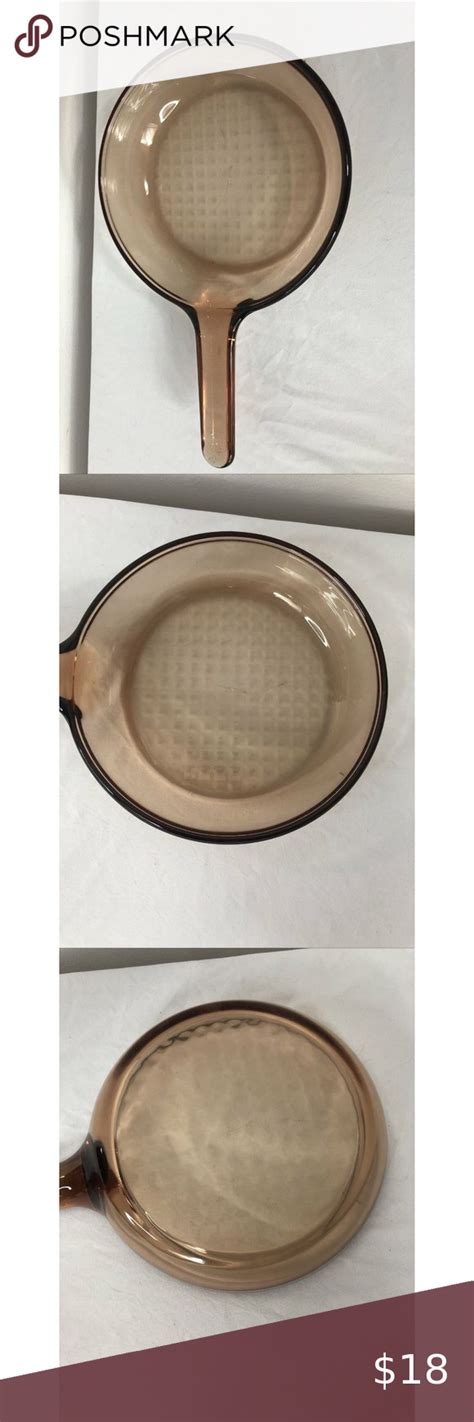 Vision Corning Ware Amber Glass Frying Pan Skillet Waffle Bottom