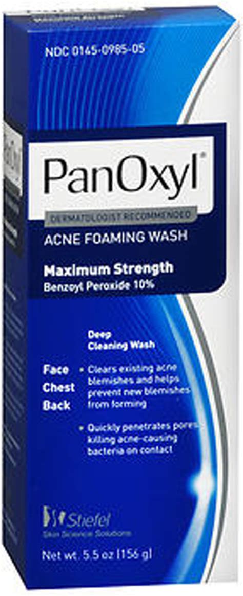 Panoxyl Acne Foaming Wash 10 Benzoyl Peroxide 55 Oz The Online Drugstore