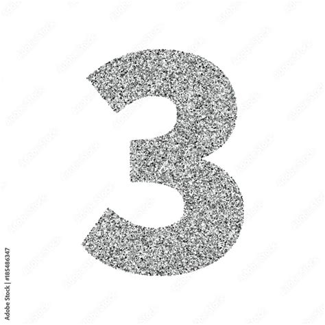 Silver Glitter Alphabet Number Stock Vector Adobe Stock