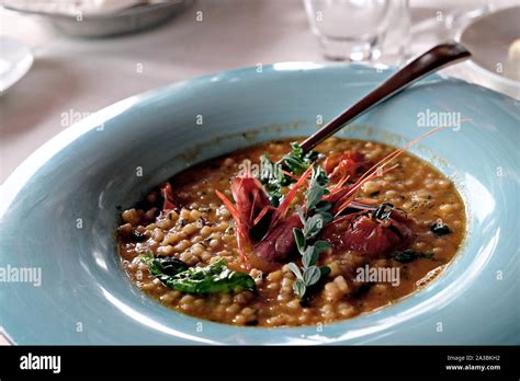 Typical Sardinian Dish Fregola With Seafood Stock Photo Alamy