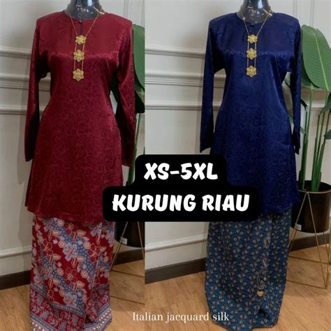 𝗥𝗜𝗔𝗨 𝗸𝘂𝗿𝘂𝗻𝗴 𝗷𝘂𝘄𝗶𝘁𝗮 xs 5xl Italian Jacquard Silk bau kurung riau cantik