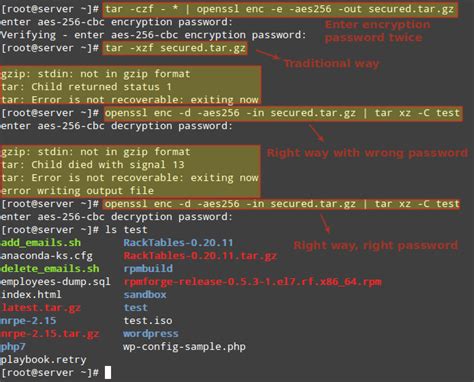 How To Encrypt And Decrypt Files And Directories Using Tar And Openssl