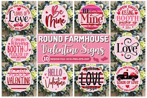 Round Farmhouse Valentines Svg Bundle Graphic By Regulrcrative · Creative Fabrica