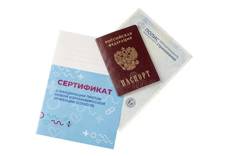 Vista Superior De La Póliza De Seguro De Pasaporte Y Certificado De