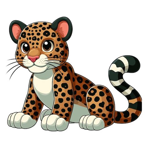 Premium Vector Cute Jaguar Cartoon Vector Style White Background