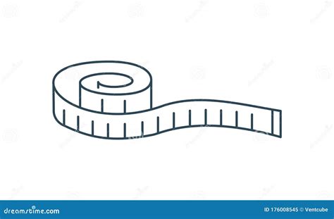 Measuring Tape Thin Line Icon Measurement And Vector Image Stock Illustration Illustration Of