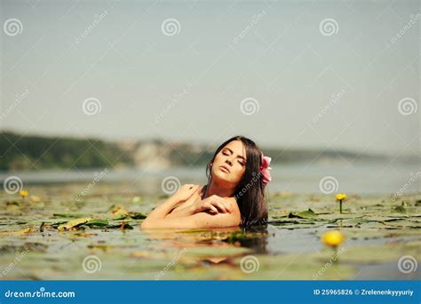 Brunette Woman In Water Stock Photo Image Of Pretty