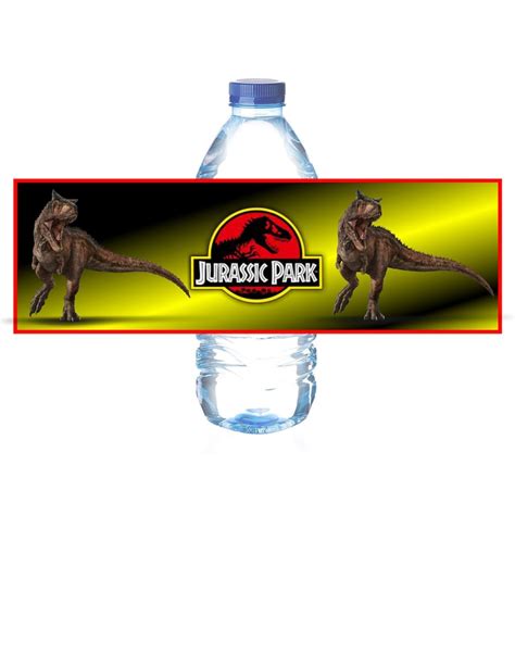 Jurassic Park Water Bottle Label Printable Jurassic Park Party Water Bottle Label Jurassic