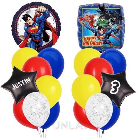 Superman Happy Birthday Double Foil Balloon Bouquet Helium Balloon