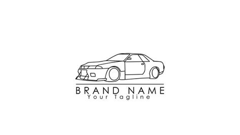 Premium Vector | Car line art logo