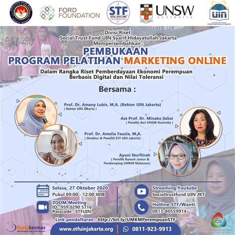 Pelatihan Digital Marketing Online Bagi Perempuan Pelaku UMKM STF UIN