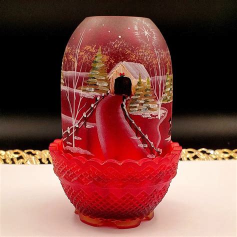 FENTON Fairy Light Limited Edition Red Old Fashioned Detailed Etsy