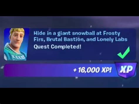 Fortnite Hide In A Giant Snowball At Frosty Firs Brutal Bastion And