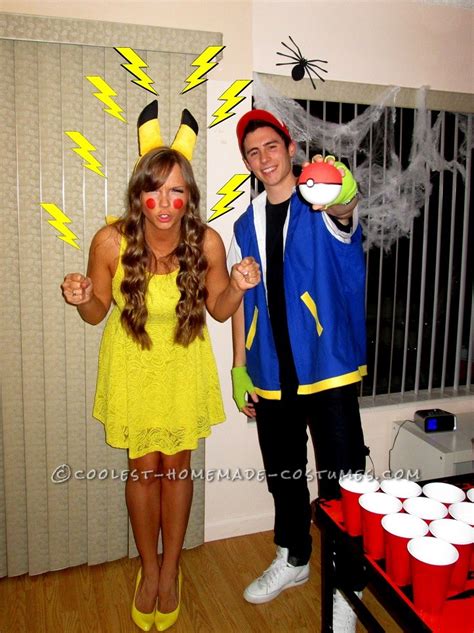 Cool Homemade Costume For Couples Pikachu And Ash