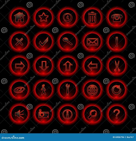 Red Neon Icons Stock Vector Illustration Of Member Output 6906796