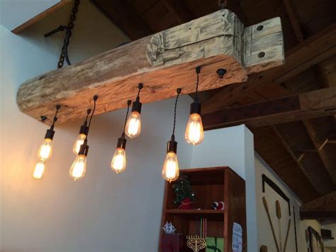 Rustic Reclaimed Wood Light Fixture Id Lights Barn Beam Lighting