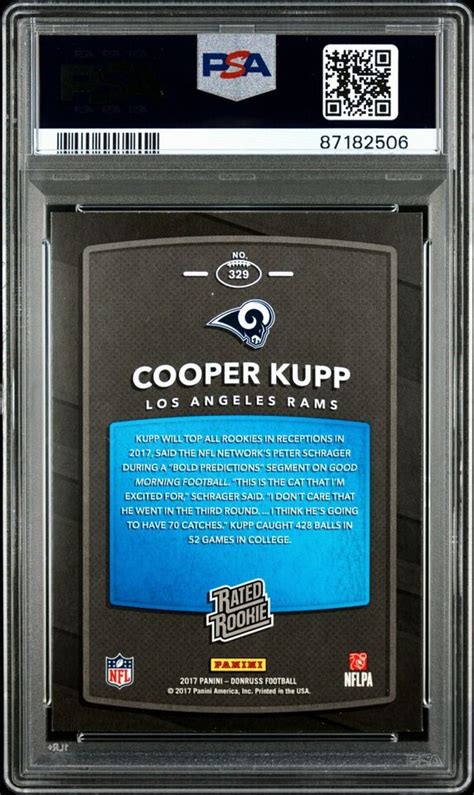 Cooper Kupp Rated Rookie Psa Panini Donruss Rc Los Angeles