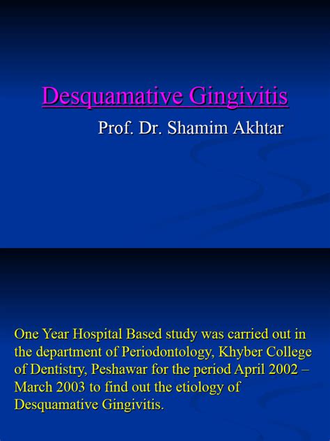 Desquamative Gingivitis | PDF | Causes Of Death | Medical Specialties