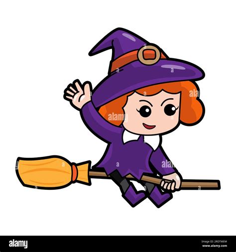 Witch Halloween Cartoon Character Vector Stock Vector Image Art Alamy