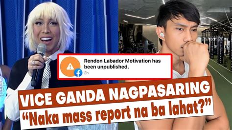 Vice Ganda Nagpasaring Kay Rendon Labador Naka Mass Report Na Ba Lahat