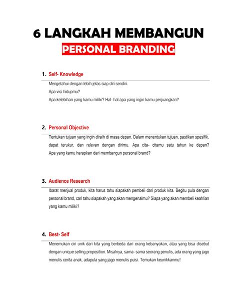 6 LANGKAH MEMBANGUN PERSONAL BRANDING LPP ENTER