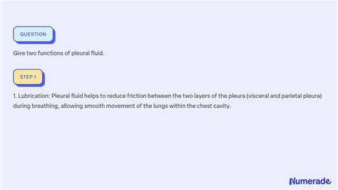 SOLVED:Give two functions of pleural fluid.