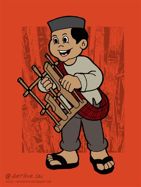 12 Gambar Kartun Anak Bermain Angklung Gambar Kartun Ku