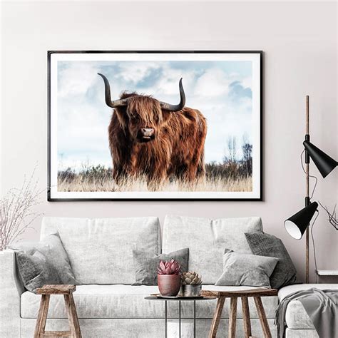 Shaggy Cow Art Digital Print Highland Cow Print Farm Animal - Etsy