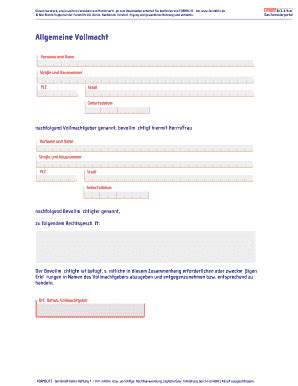 Vollmacht Btoennemannbde Form Fill Out And Sign Printable Pdf