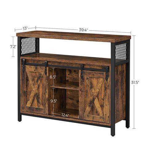 VASAGLE Storage Cabinet Buffet Cabinet Sideboard With Adjustable