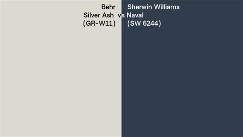 Behr Silver Ash GR W11 Vs Sherwin Williams Naval SW 6244 Side By