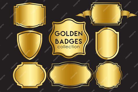 Premium Vector Golden Badges Collection