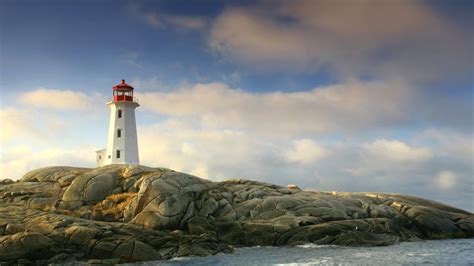 Peggys Point Lighthouse Within Peggy S Cove Near Halifax Nova Scotia