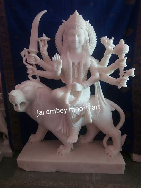 White Plain Marble Durga Mata Statue For Worship At Rs In Jaipur