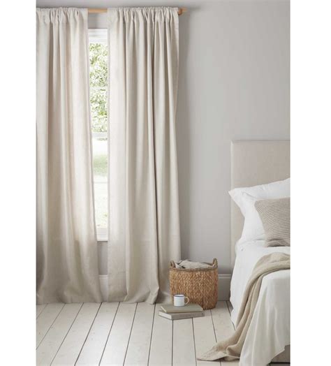 Natural Linen Loop Top Curtains Pair 50 Linen50 Cotton