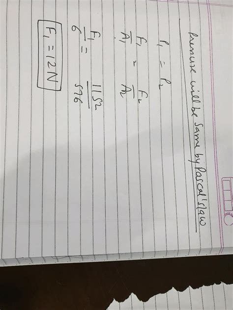 Theag Of Pistons In Hydraulic Machine Are Cm And Cm What Force