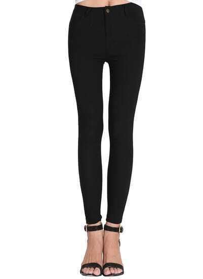 Black Skinny Pockets Pant Sheinsheinside