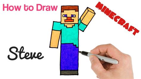 How To Draw Steve From Minecraft Easy Step By Step Drawing Minecraft Drawings How To Draw