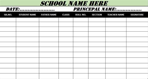 MS Word Student List Templates - Excel Word Template