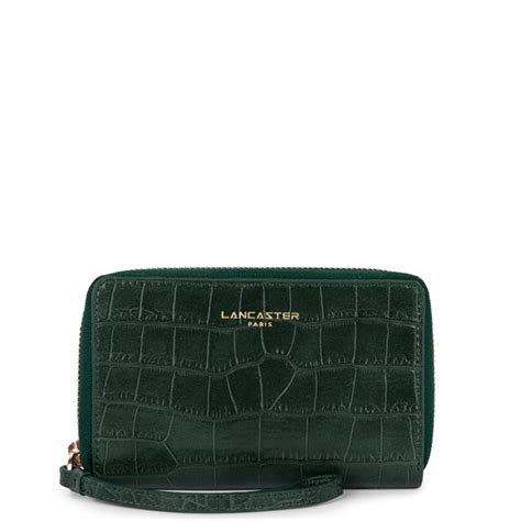 Lancaster Exotic Croco Portefeuille Vert Foret