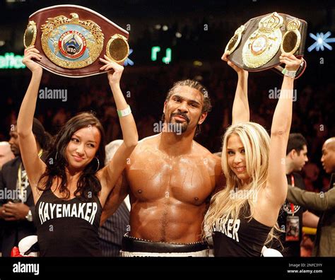 British Heavyweight Boxer David Haye Celebrates After He Beat American