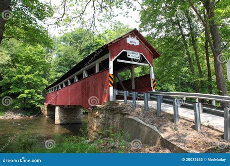 Old Covered Bridge Stock Image Image Of Farmland River 20032633