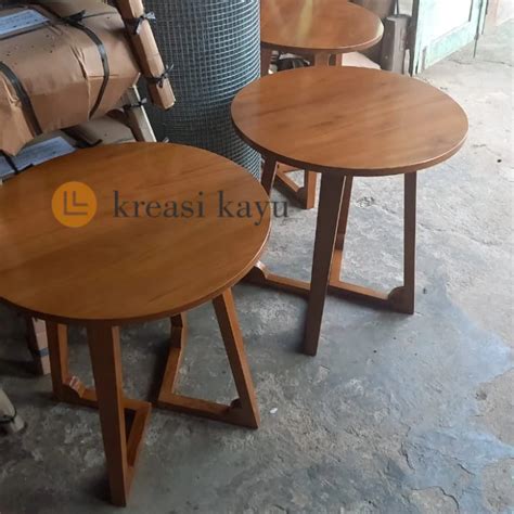 Jual Meja Cafe Minimalis Meja Kopi Kayu Jati Finishing Custom Belum