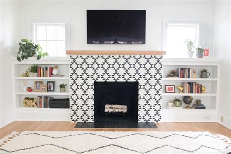 Black And White Tile Fireplace Fireplace Guide By Linda