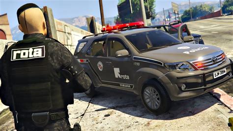 ROTA EM AÇÃO SUSPEITA CAIXA DE GRANADA NO CARRO PMESP GTA 5