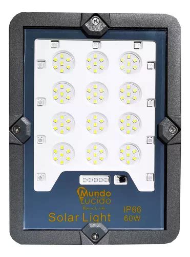 Reflector Led Solar 60w Luz Blanca Y Contorno Rgb Exteriores Meses