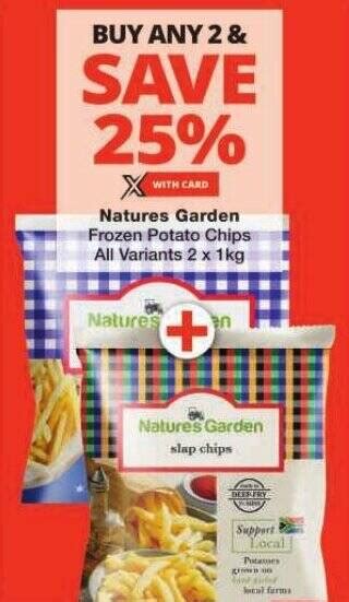 Natures Garden Frozen Potato Chips All Variants X Kg Offer At Checkers