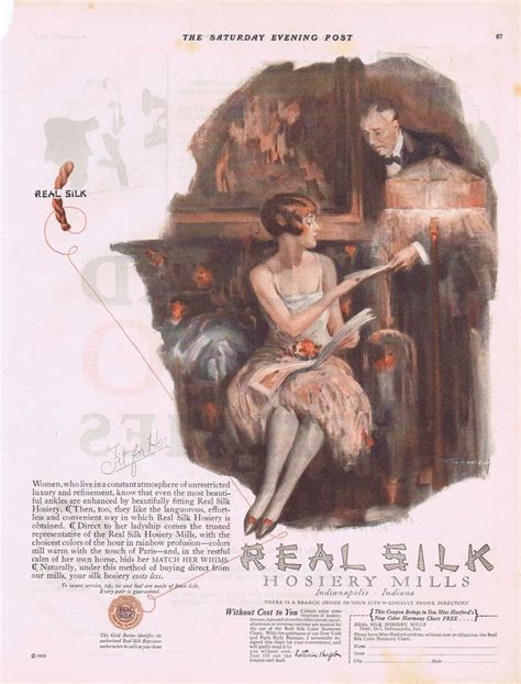 1925 Real Silk Hosiery Mills Of Indianapolis Indiana Original Vintage