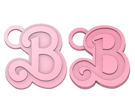 Stl File Barbie Keychain B Barbie Logo Two Files・3d Printing Design To Download・cults