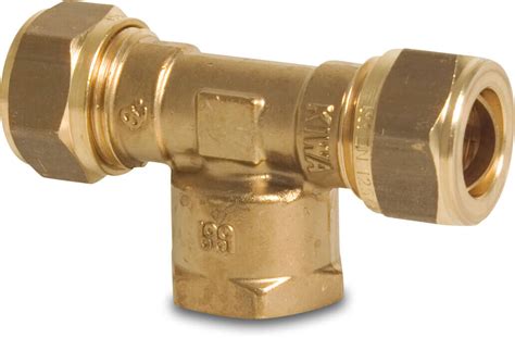 Bonfix Adaptor T Piece 90° Brass 12 Mm X 12 X 12 Mm Compression X Female Thread X Compression